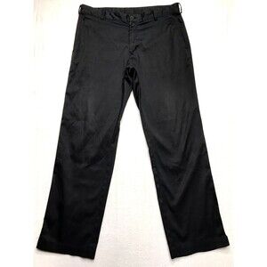 NIKE Golf Pants Men 36x32 Black Dri Fit Flat Front Chino Pants Stretch Performan
